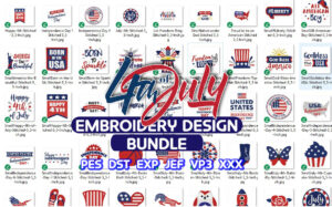 Fourth of July Machine 100+ Embroidery Bundle – Patriotic Designs, American Flag, Independence Day Digital Files
